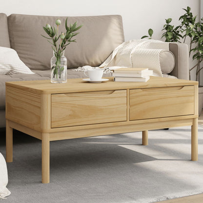Salontafel FLORO 99x55,5x45 cm massief grenenhout wasbruin