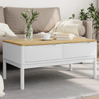 Coffee table FLORO 99x55.5x45 cm solid pine white