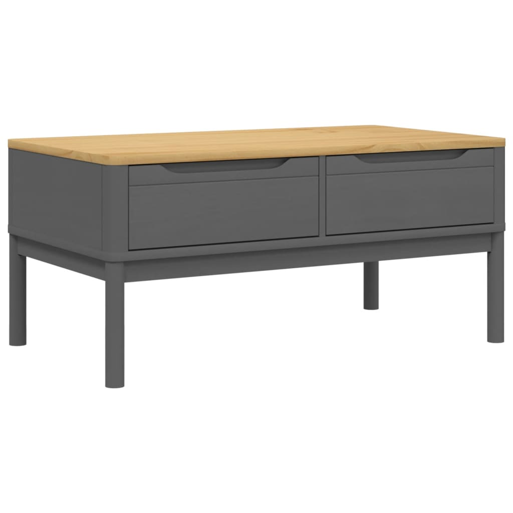 Salontafel Floro 99X55,5X45 Cm Massief Grenenhout Grijs