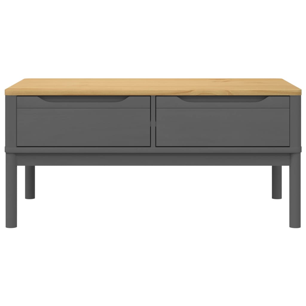 Salontafel Floro 99X55,5X45 Cm Massief Grenenhout Grijs