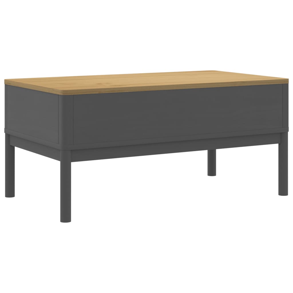 Salontafel Floro 99X55,5X45 Cm Massief Grenenhout Grijs