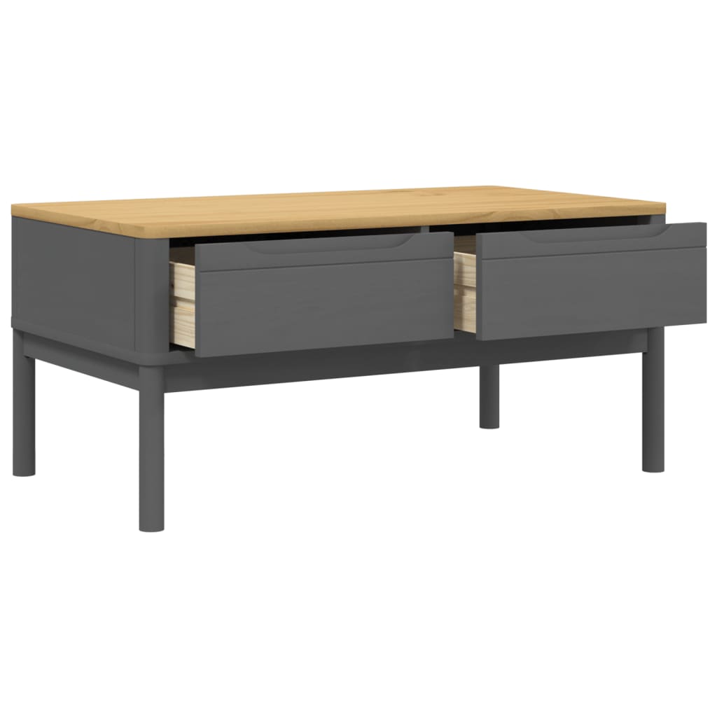 Salontafel Floro 99X55,5X45 Cm Massief Grenenhout Grijs