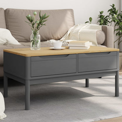 Salontafel Floro 99X55,5X45 Cm Massief Grenenhout Grijs