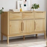 Dressoir 114x43x74 cm massief grenenhout wasbruin