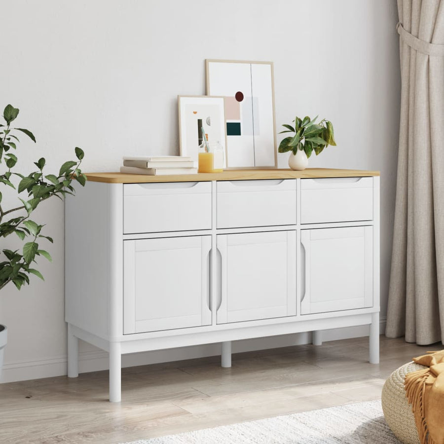 Dressoir FLORO 114x43x74 cm massief grenenhout wit