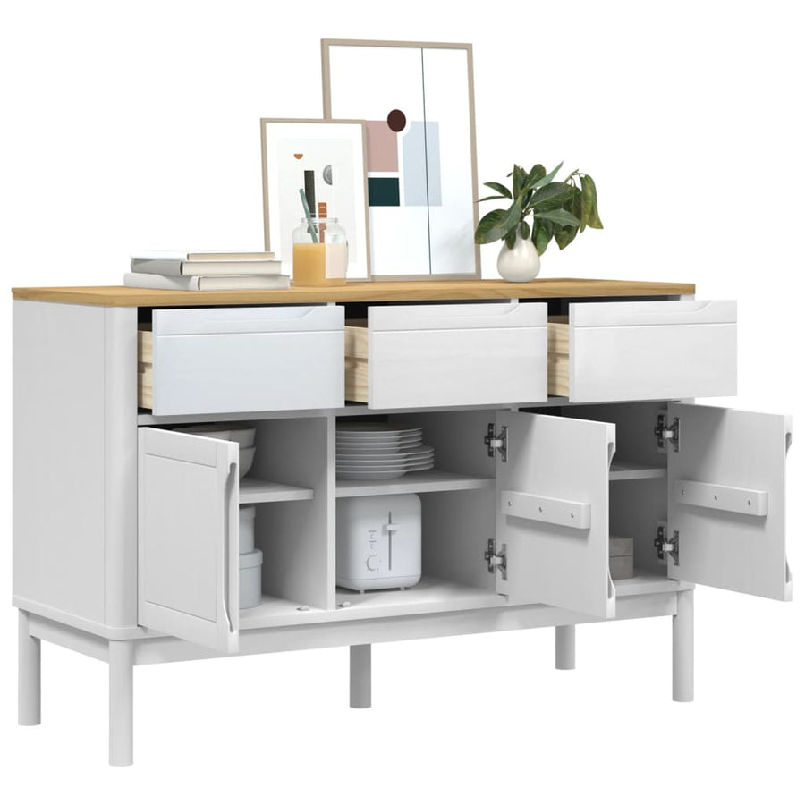 Dressoir FLORO 114x43x74 cm massief grenenhout wit