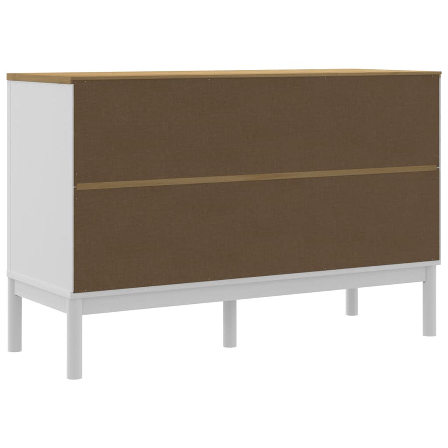 Dressoir FLORO 114x43x74 cm massief grenenhout wit