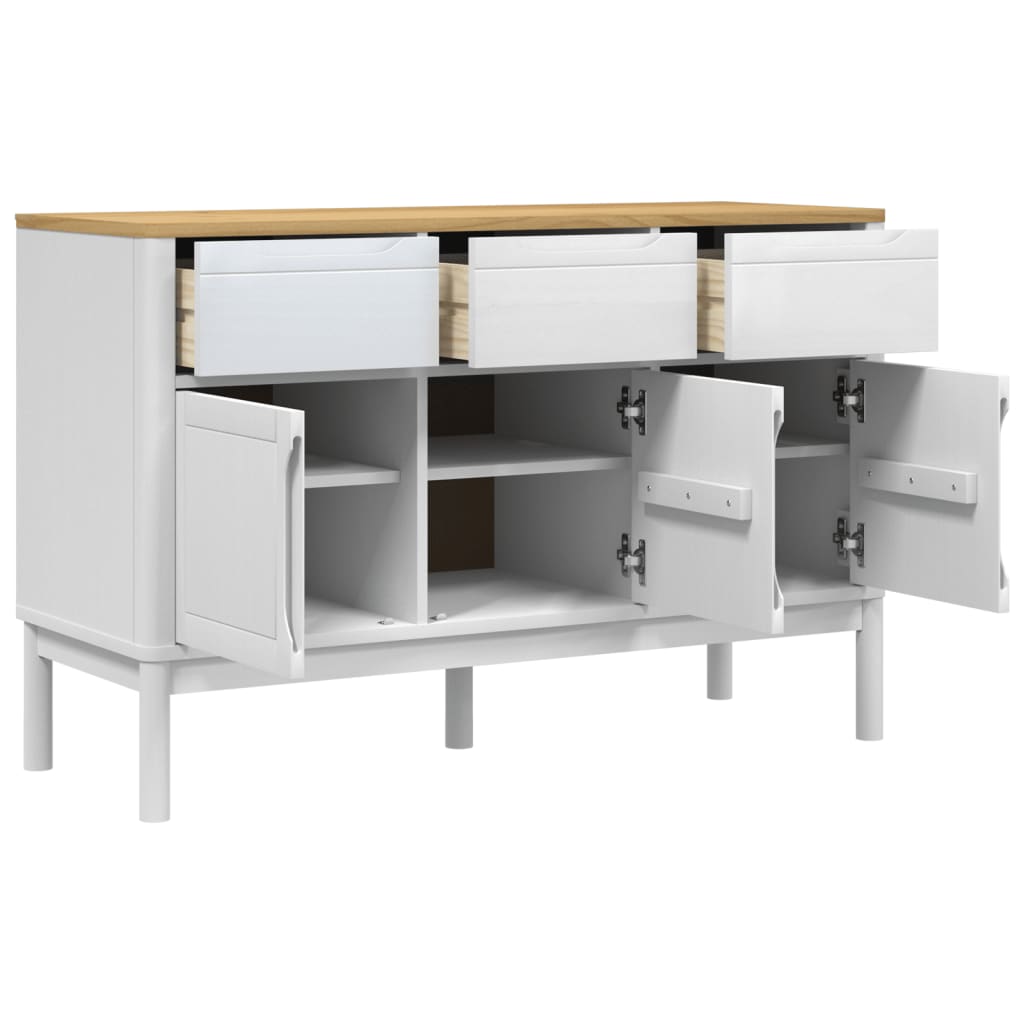 Dressoir FLORO 114x43x74 cm massief grenenhout wit