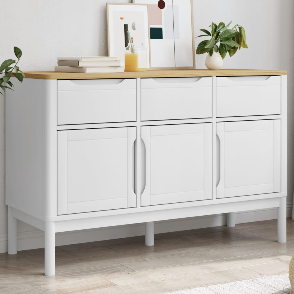 Dressoir FLORO 114x43x74 cm massief grenenhout wit