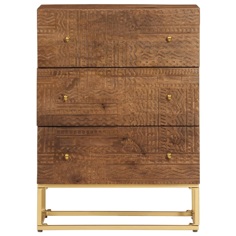 Ladekastje 55x30x76 cm massief mangohout en ijzer