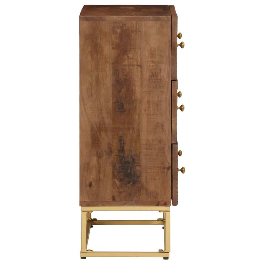 Ladekastje 55x30x76 cm massief mangohout en ijzer