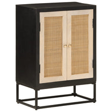 Dressoir 55x30x76 cm massief mangohout en ijzer zwart