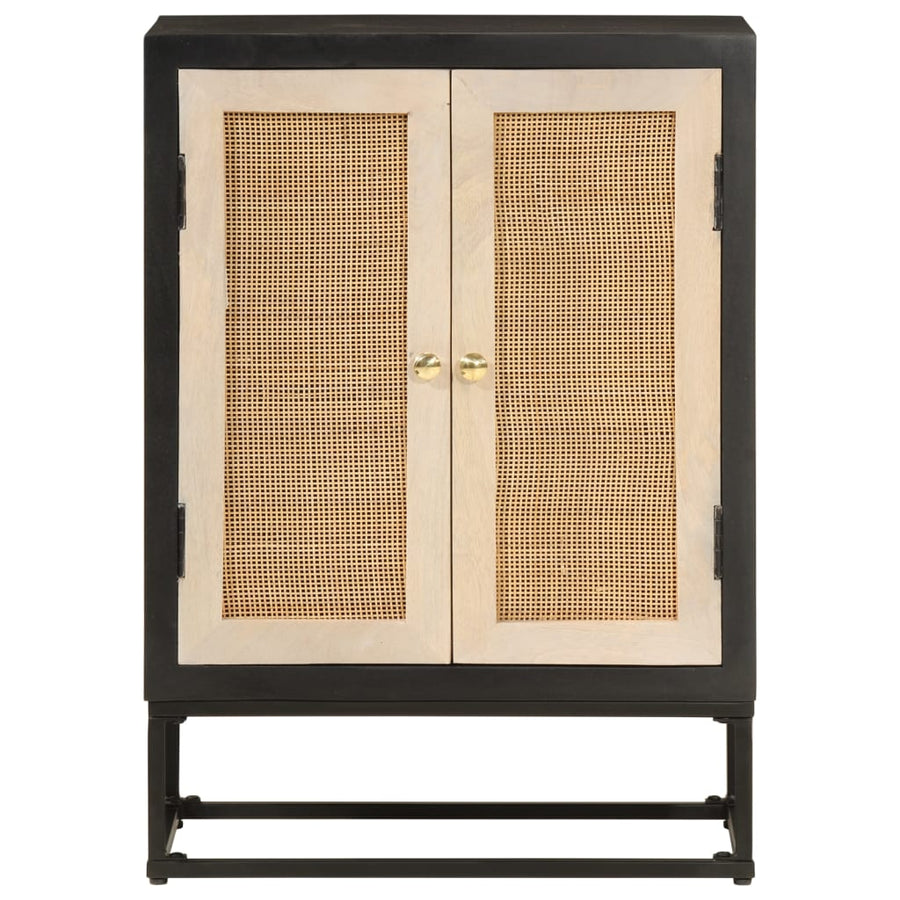 Dressoir 55x30x76 cm massief mangohout en ijzer zwart