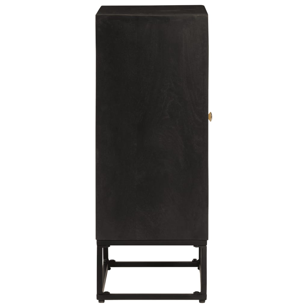 Dressoir 55x30x76 cm massief mangohout en ijzer zwart