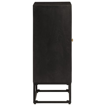 Dressoir 55x30x76 cm massief mangohout en ijzer zwart