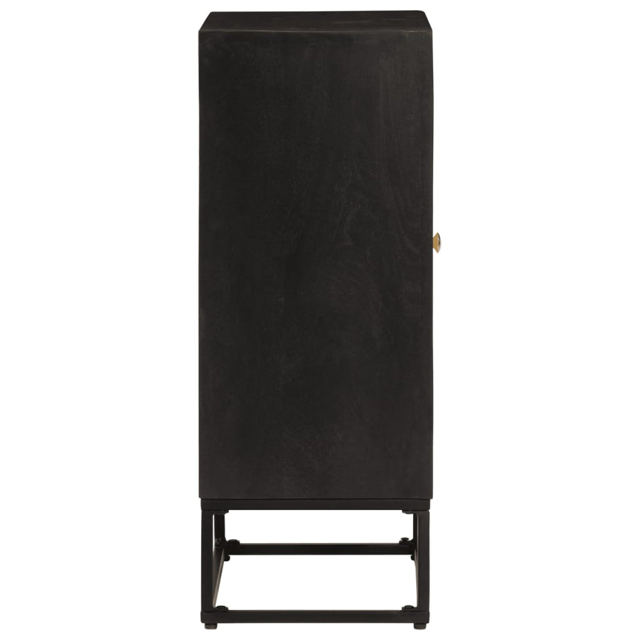 Dressoir 55x30x76 cm massief mangohout en ijzer zwart