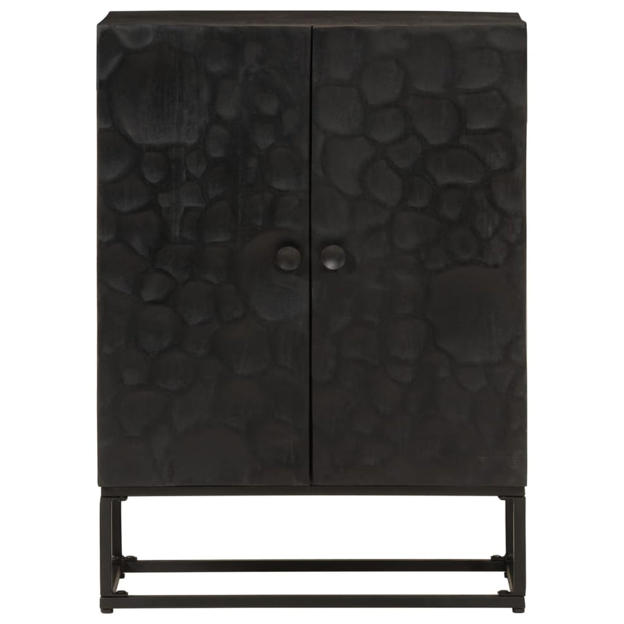 Dressoir 55x30x76 cm massief mangohout en ijzer zwart