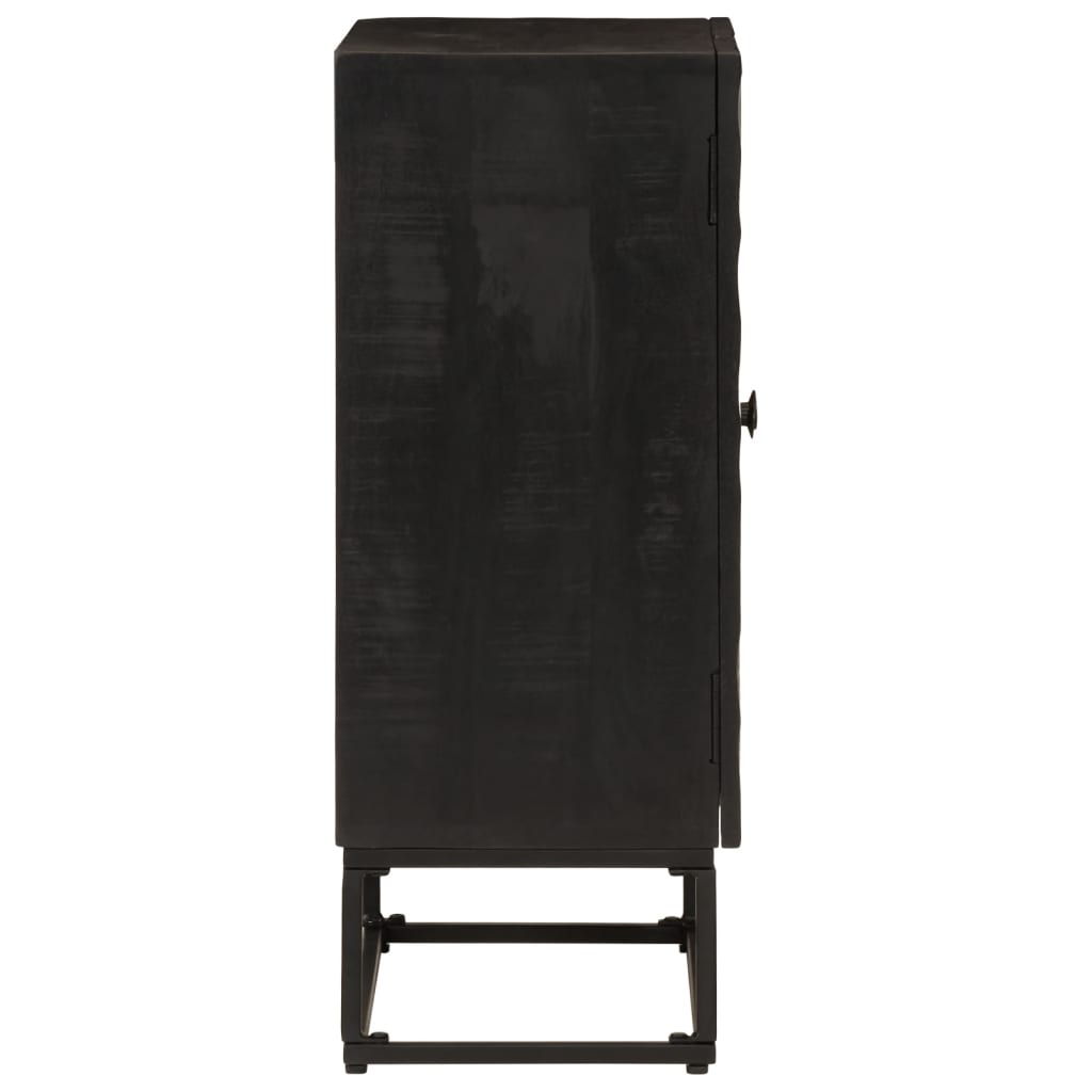 Dressoir 55x30x76 cm massief mangohout en ijzer zwart