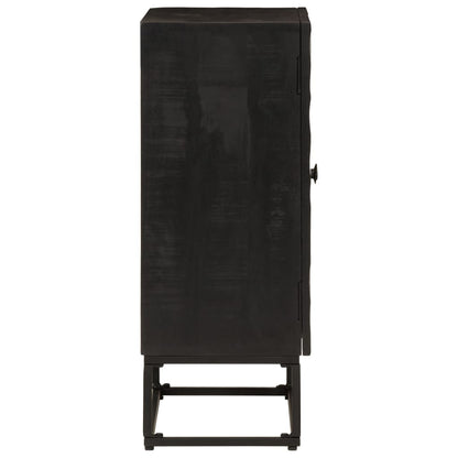 Dressoir 55x30x76 cm massief mangohout en ijzer zwart