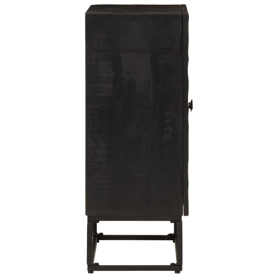Dressoir 55x30x76 cm massief mangohout en ijzer zwart