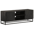 Tv-meubel 110x30x40 cm massief mangohout ijzer