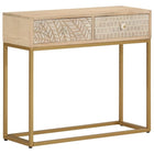 Console table 90x30x76 cm solid mango wood and iron