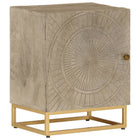 Nightstand 40x30x50 cm solid mango wood and iron