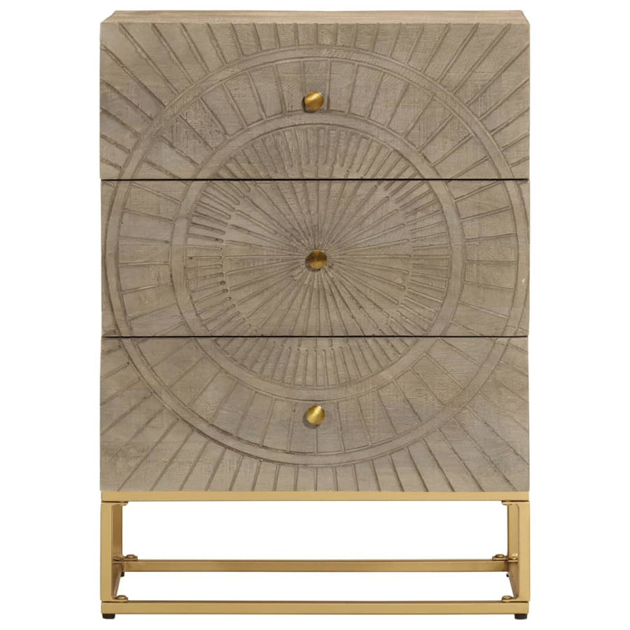 Ladekastje 55x30x76 cm massief mangohout en ijzer