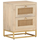 Nightstand 40x30x50 cm solid mango wood and iron