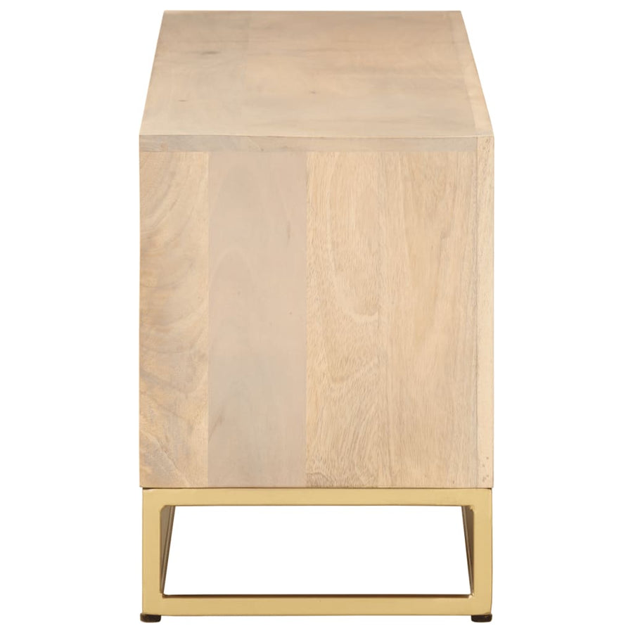 Tv-meubel 110x30x40 cm massief ruw mangohout en ijzer