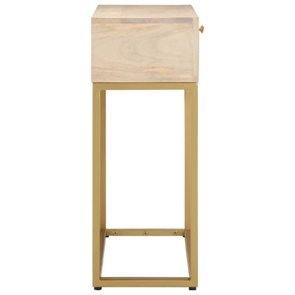 Wandtafel 90X30X76 Cm Massief Mangohout En Ijzer