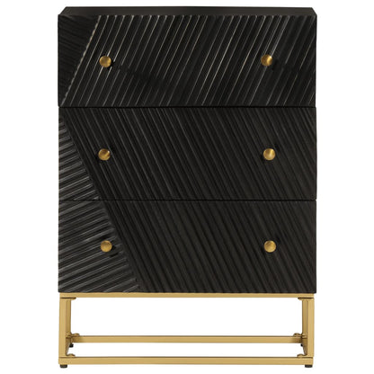 Ladekastje Massief Mangohout En Ijzer Zwart 1 55 x 30 x 76 cm