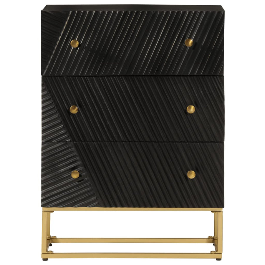 Ladekastje Massief Mangohout En Ijzer Zwart 1 55 x 30 x 76 cm