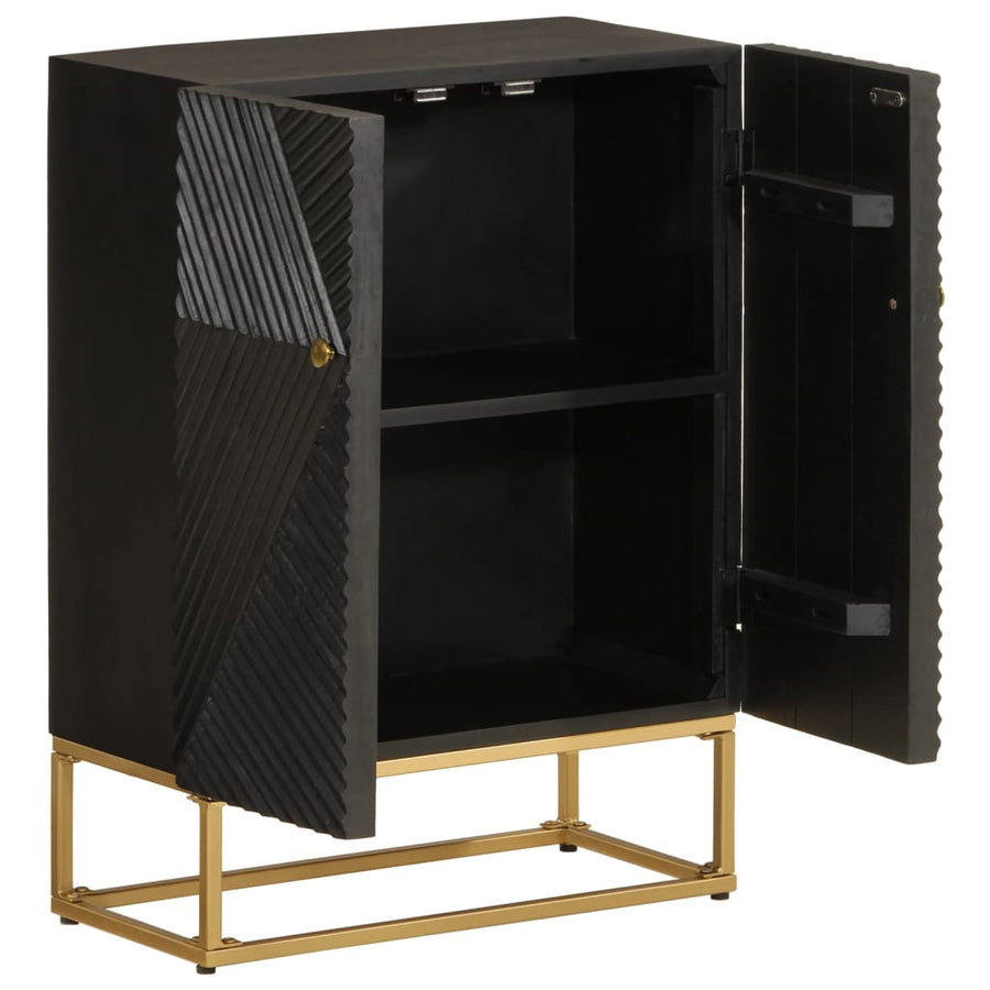 Dressoir Massief Mangohout En Ijzer Zwart 1 55 x 30 x 76 cm