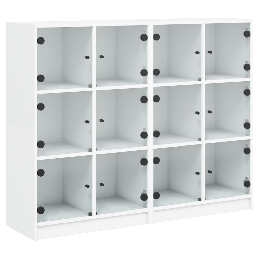 Boekenkast Met Deuren 36X37X09 Cm Bewerkt Hout Wit