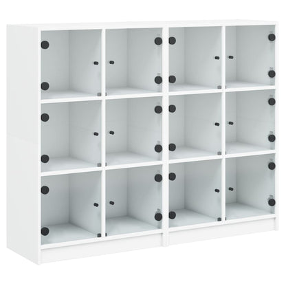 Boekenkast Met Deuren 36X37X09 Cm Bewerkt Hout Wit