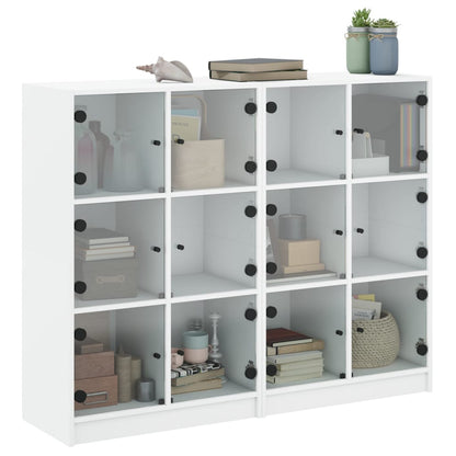 Boekenkast Met Deuren 36X37X09 Cm Bewerkt Hout Wit