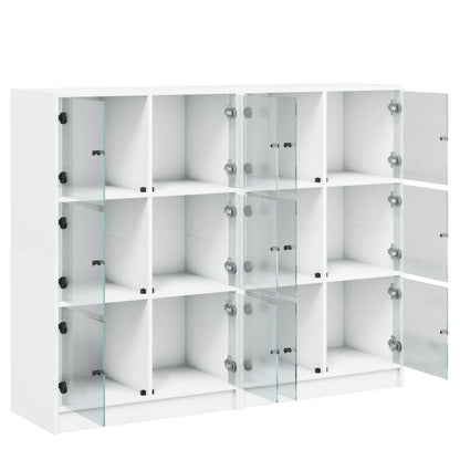 Boekenkast Met Deuren 36X37X09 Cm Bewerkt Hout Wit