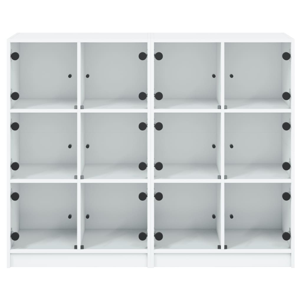 Boekenkast Met Deuren 36X37X09 Cm Bewerkt Hout Wit