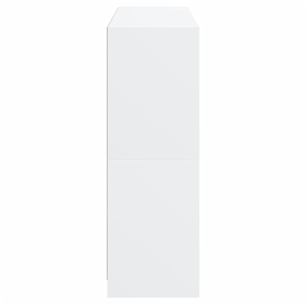 Boekenkast Met Deuren 36X37X09 Cm Bewerkt Hout Wit