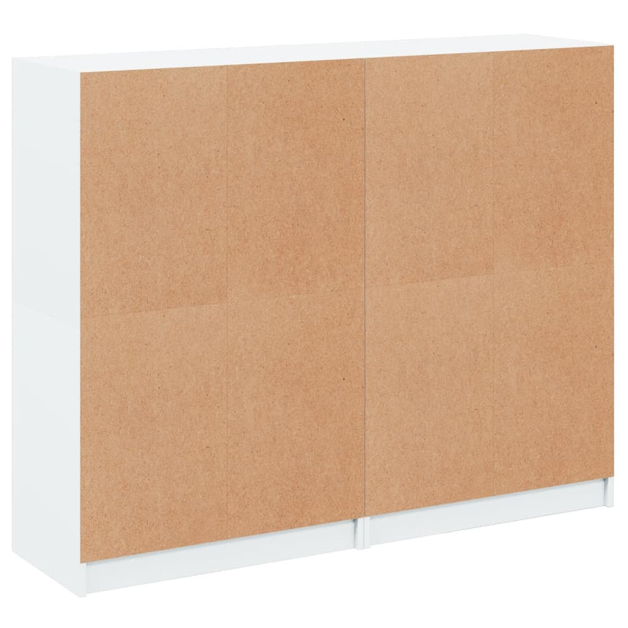 Boekenkast Met Deuren 36X37X09 Cm Bewerkt Hout Wit