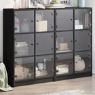 Boekenkast met deuren 136x37x109 cm zwart bewerkt hout