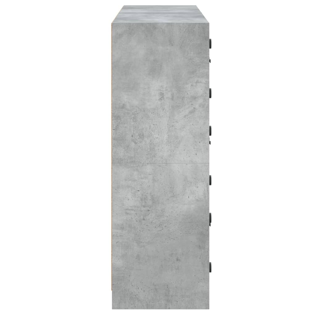 Boekenkast Met Deuren 36X37X09 Cm Bewerkt Hout Betongrijs