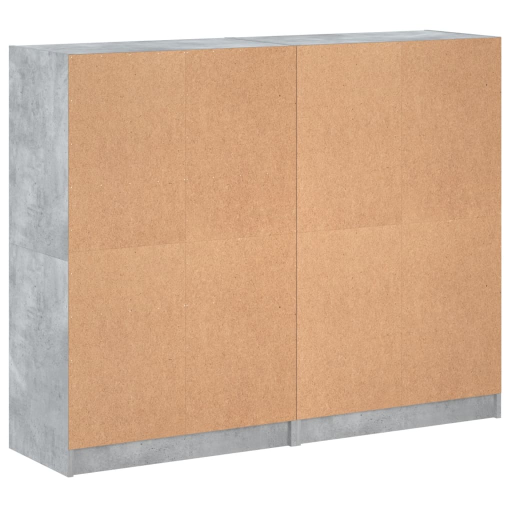 Boekenkast Met Deuren 36X37X09 Cm Bewerkt Hout Betongrijs