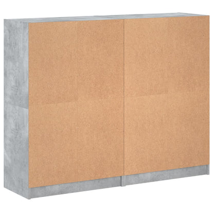 Boekenkast Met Deuren 36X37X09 Cm Bewerkt Hout Betongrijs