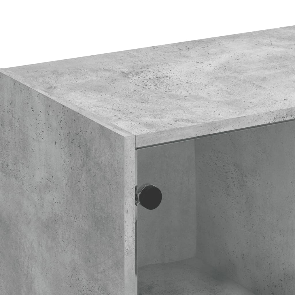 Boekenkast Met Deuren 36X37X09 Cm Bewerkt Hout Betongrijs
