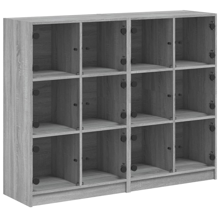 Boekenkast Met Deuren 36X37X09 Cm Hout Eiken Grijs sonoma