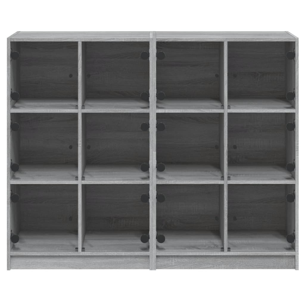 Boekenkast Met Deuren 36X37X09 Cm Hout Eiken Grijs sonoma