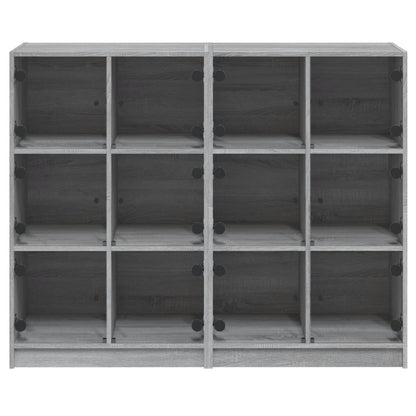 Boekenkast Met Deuren 36X37X09 Cm Hout Eiken Grijs sonoma