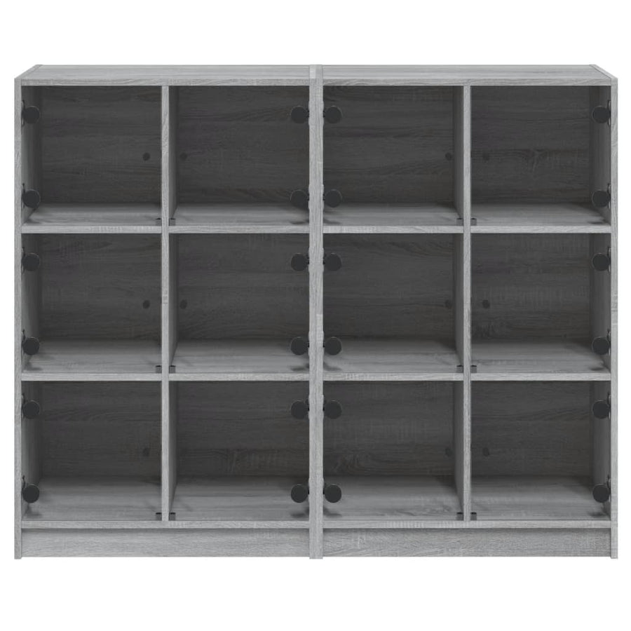 Boekenkast Met Deuren 36X37X09 Cm Hout Eiken Grijs sonoma